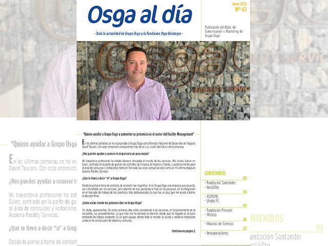 OSGA AL DÍA, toda la información del Grupo Osga y la Fundación Osga Reintegra Nº43